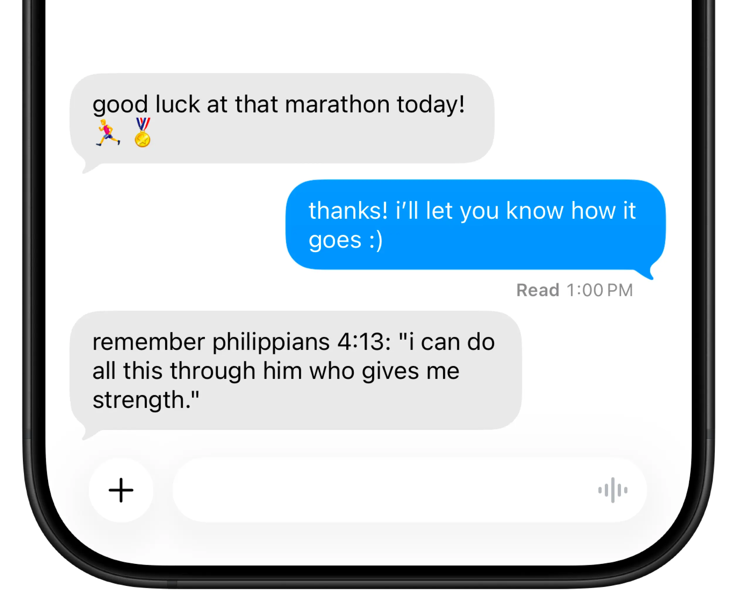 Exemplo de conversa no celular